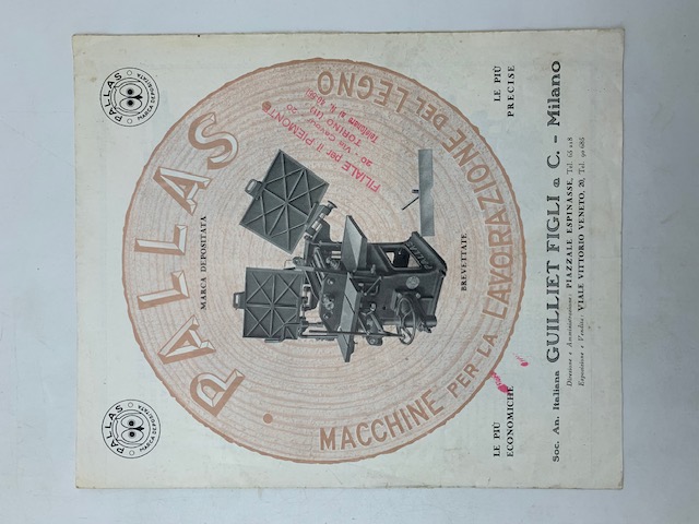 Pallas. Macchine per la lavorazione del legno (pieghevole pubblicitario)